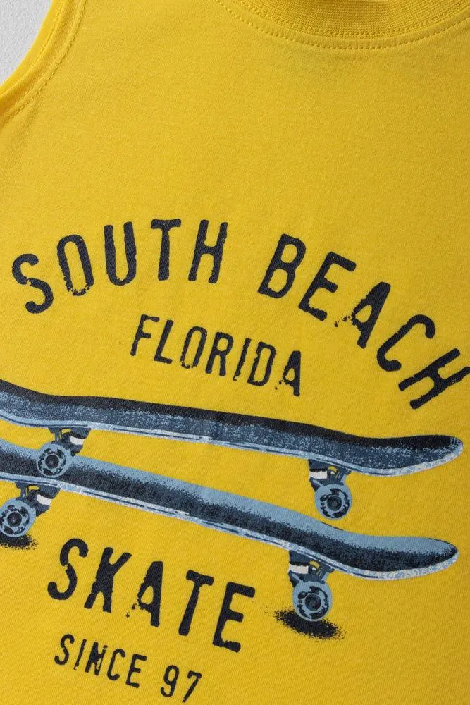 2 Pack Skate Sleeveless T-Shirts Yellow & Navy