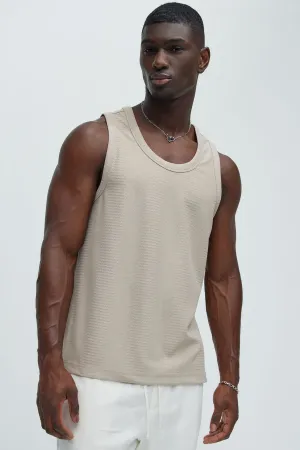 Angelo Textured Tank - Taupe