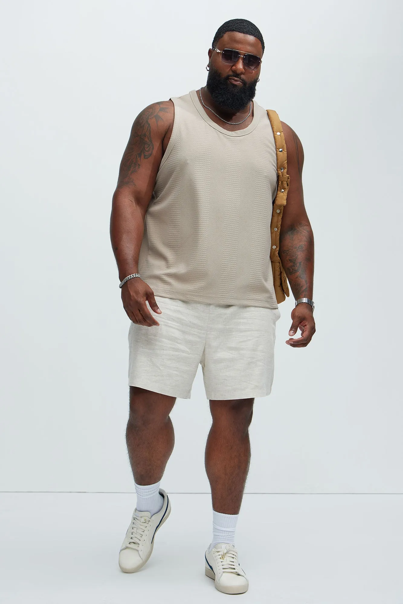 Angelo Textured Tank - Taupe