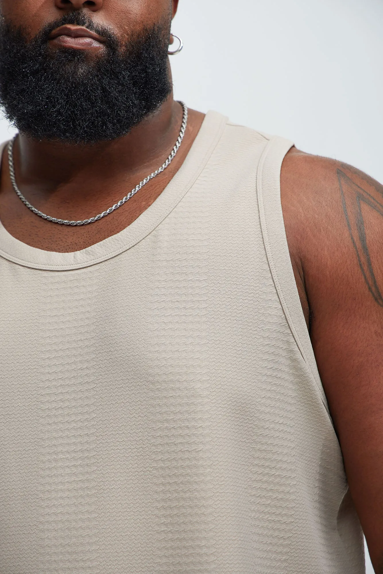Angelo Textured Tank - Taupe