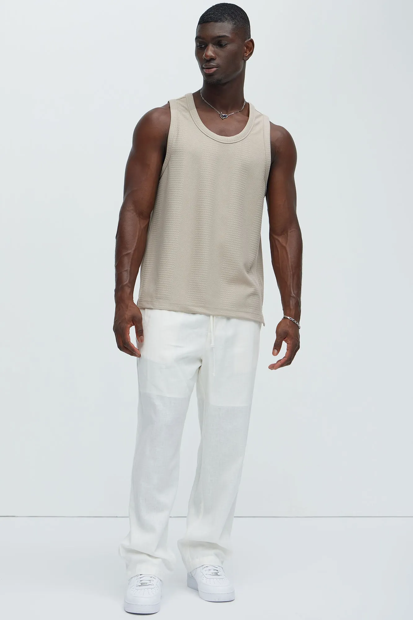 Angelo Textured Tank - Taupe