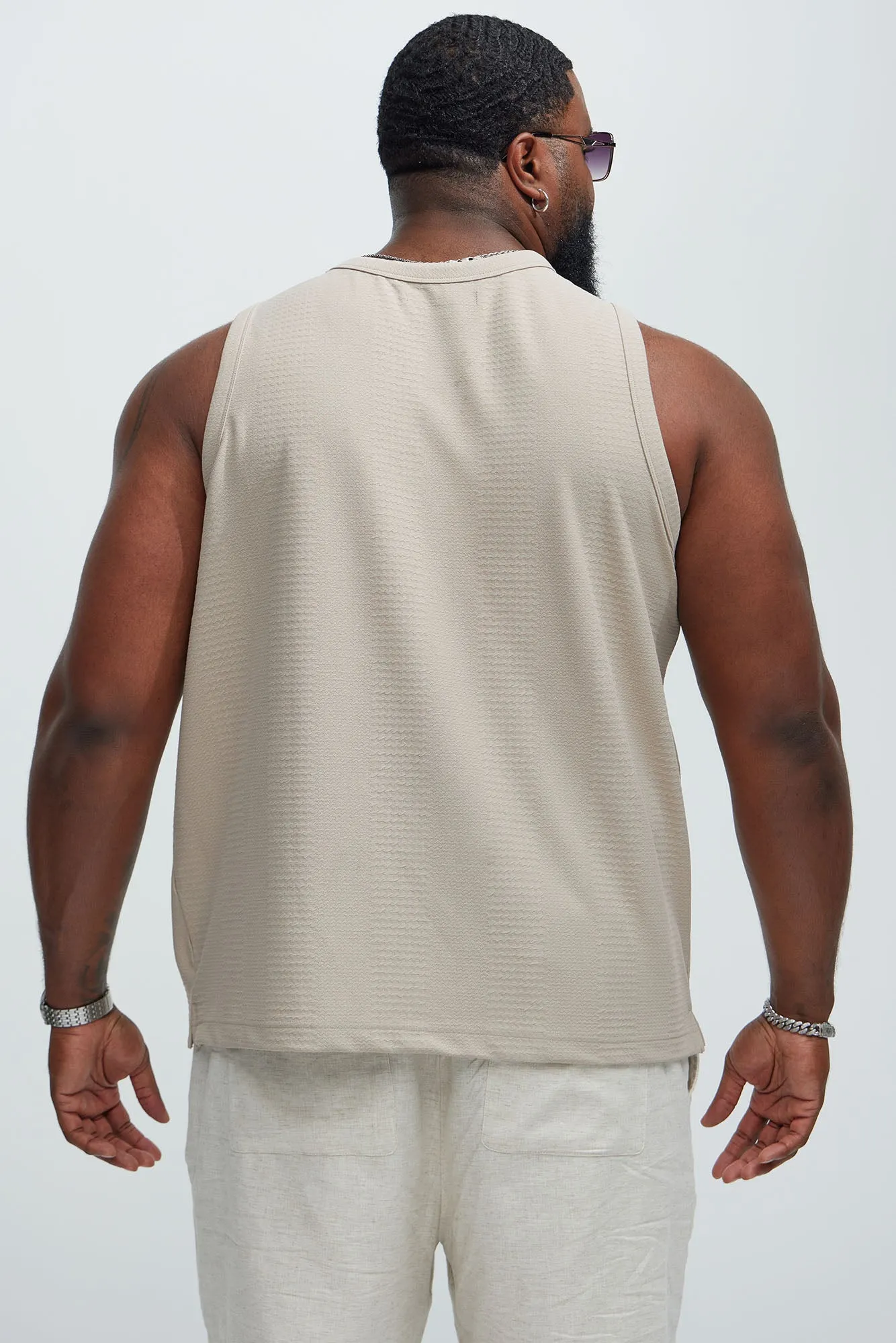 Angelo Textured Tank - Taupe