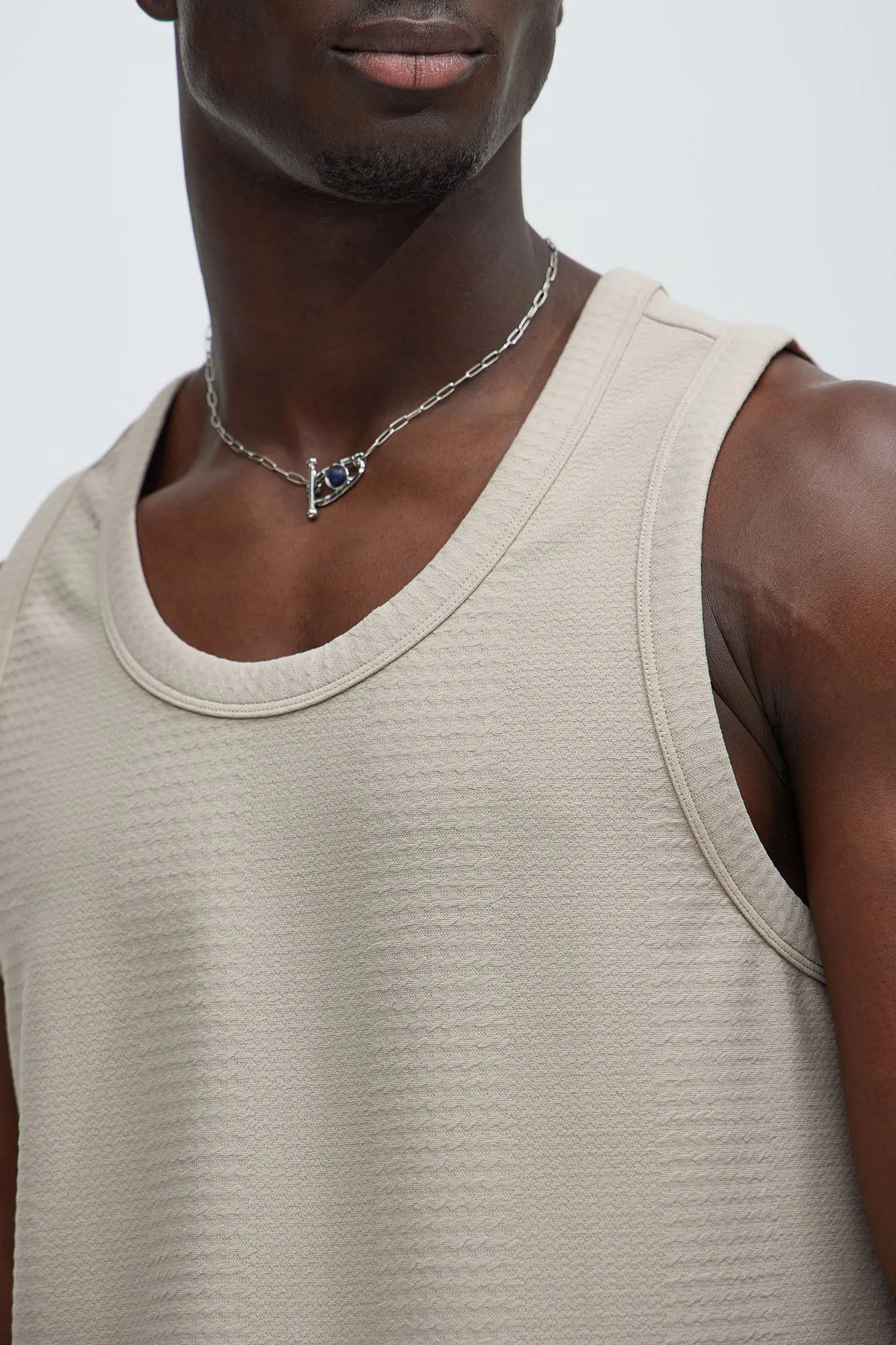 Angelo Textured Tank - Taupe