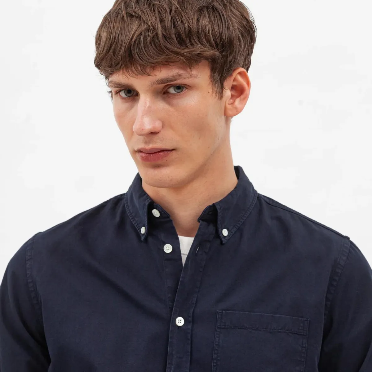 Anton Light Twill Shirt Dark Navy