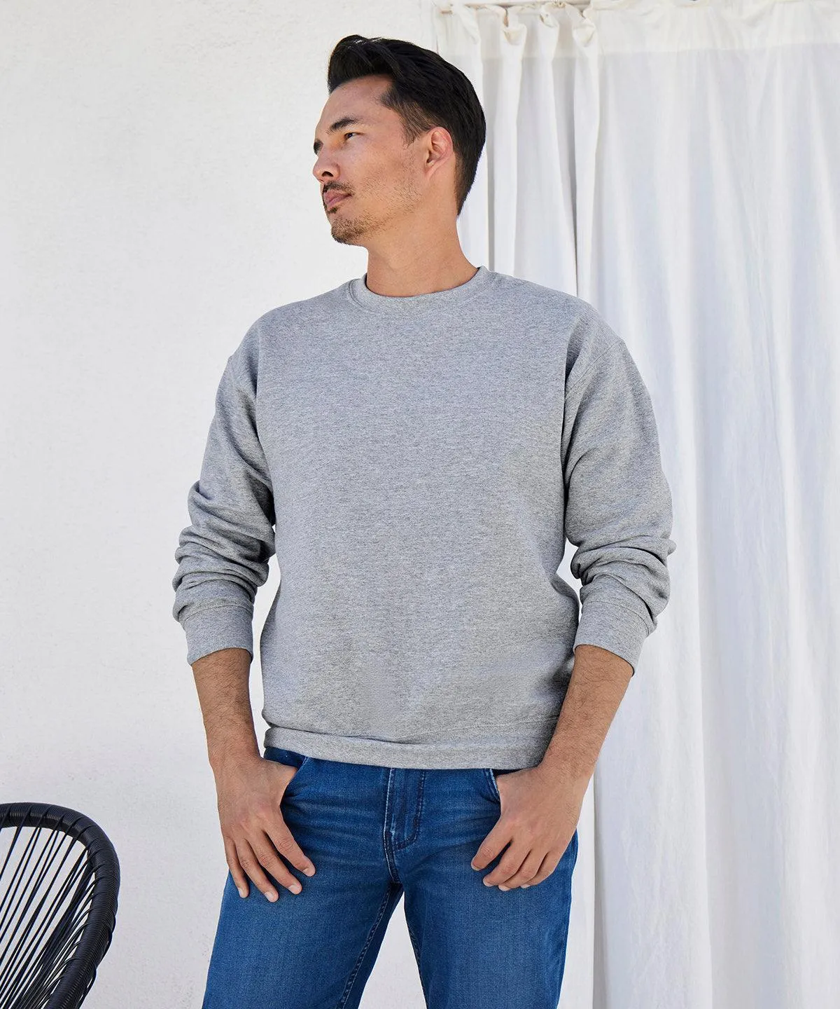 Ash - DryBlend® adult crew neck sweatshirt