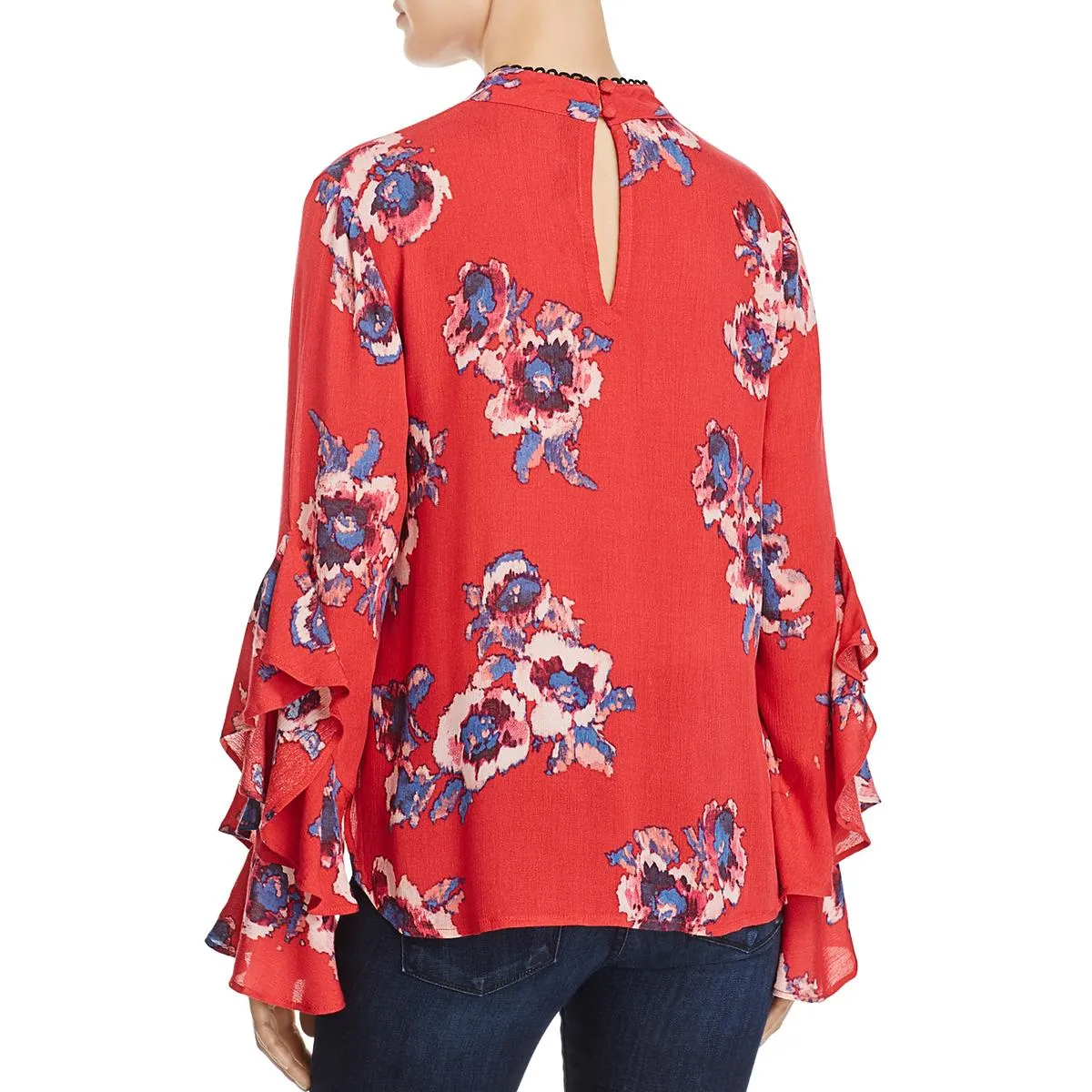 Banjara Womens Floral Print Ruffle Blouse