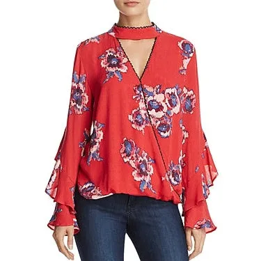 Banjara Womens Floral Print Ruffle Blouse
