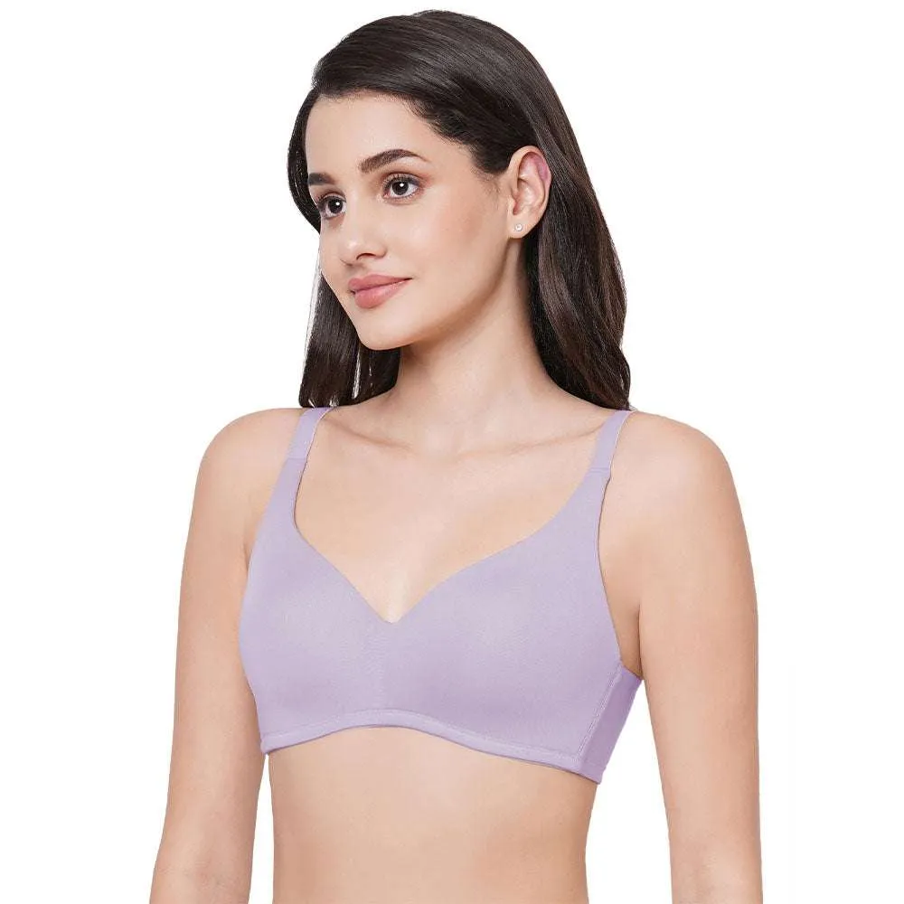 Basic Mold Padded Non-Wired Full Coverage Everyday T-Shirt Bra - Lavender