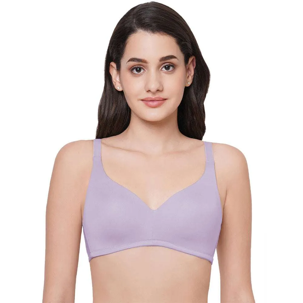 Basic Mold Padded Non-Wired Full Coverage Everyday T-Shirt Bra - Lavender