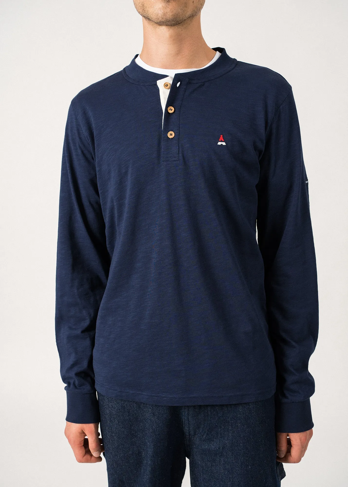 Batistin Long-Sleeved Henley T-Shirt  SAINT JAMES x Maison FT (INSIGNE/ECUME)