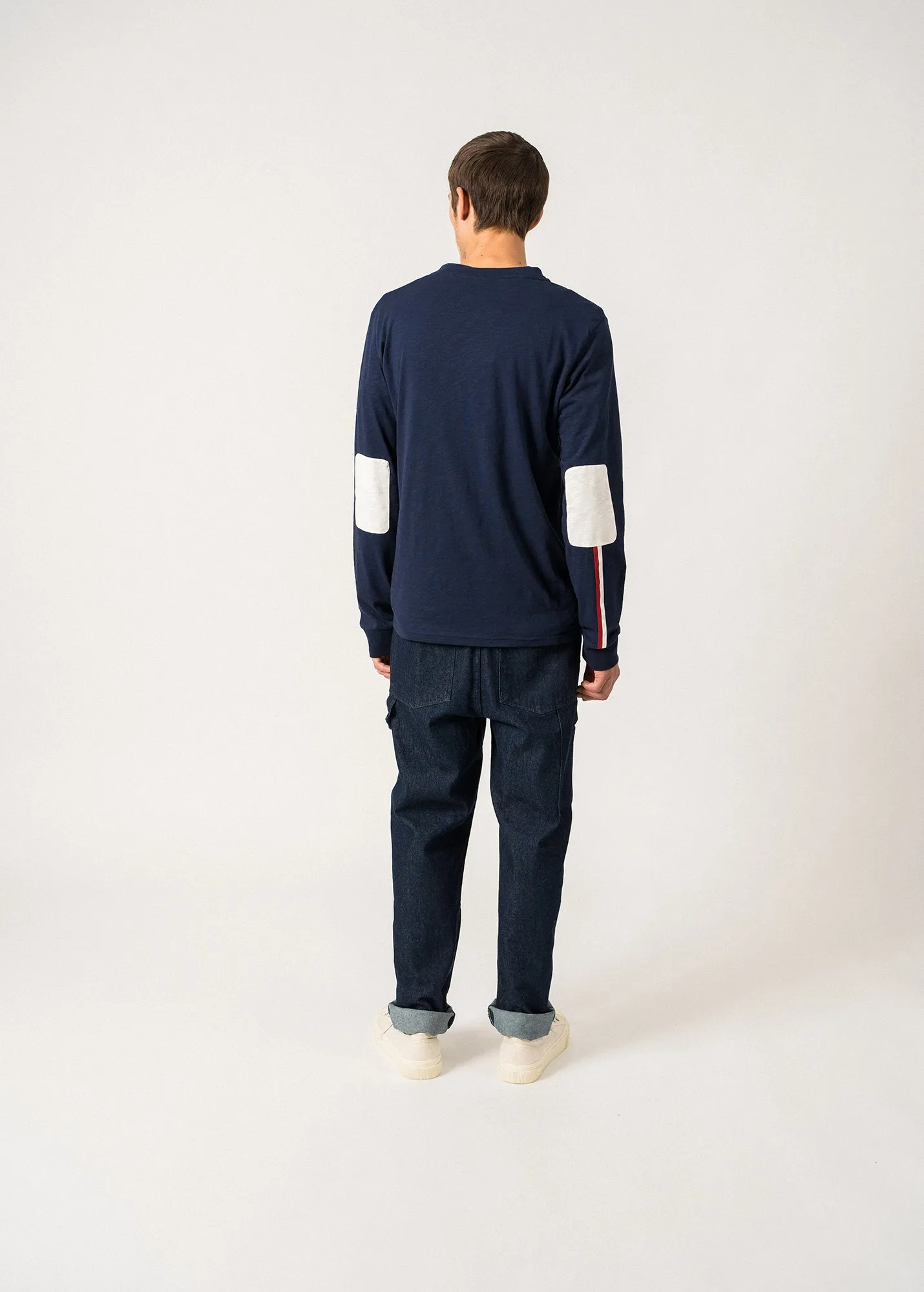 Batistin Long-Sleeved Henley T-Shirt  SAINT JAMES x Maison FT (INSIGNE/ECUME)