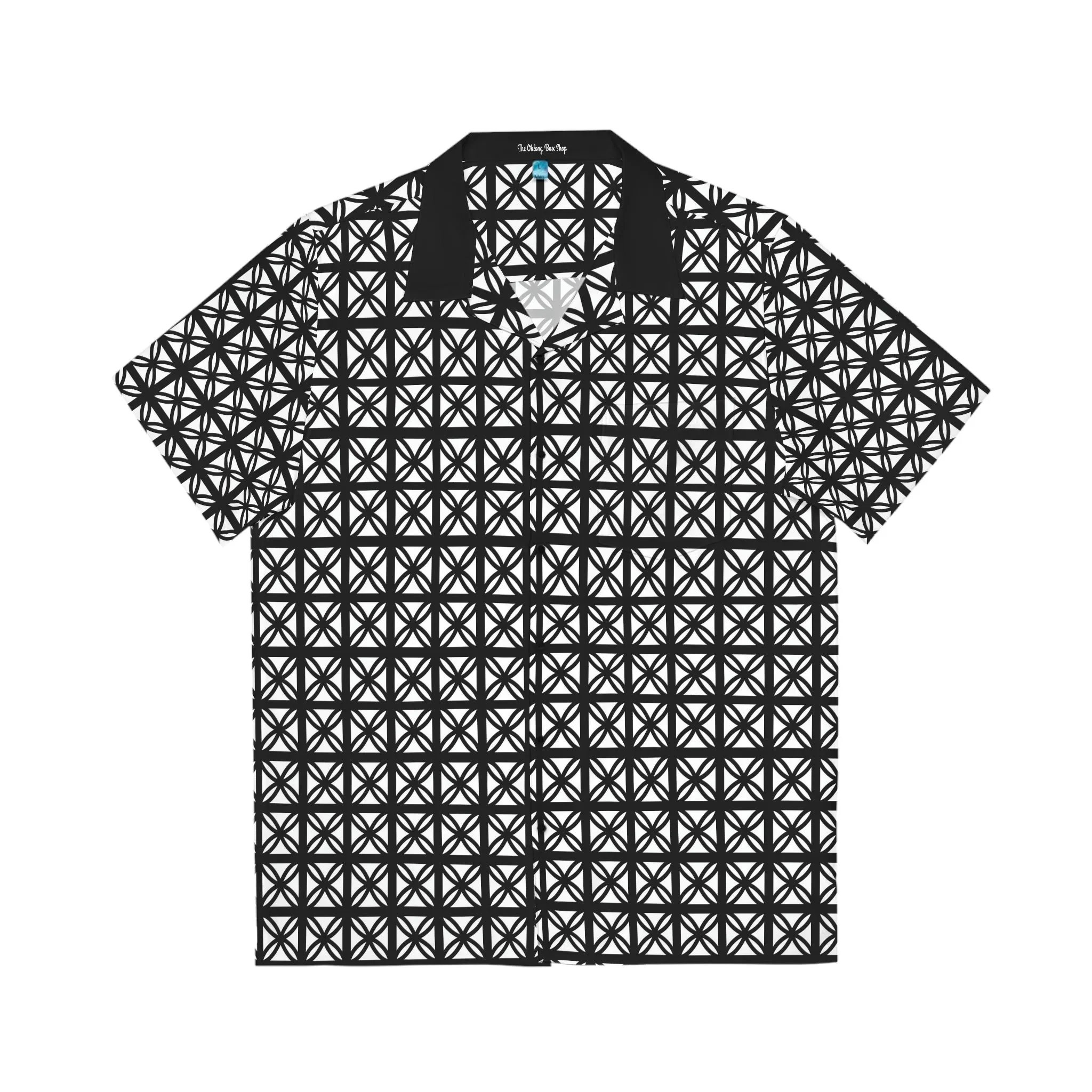 Black and White Breeze Block Button Down Shirt