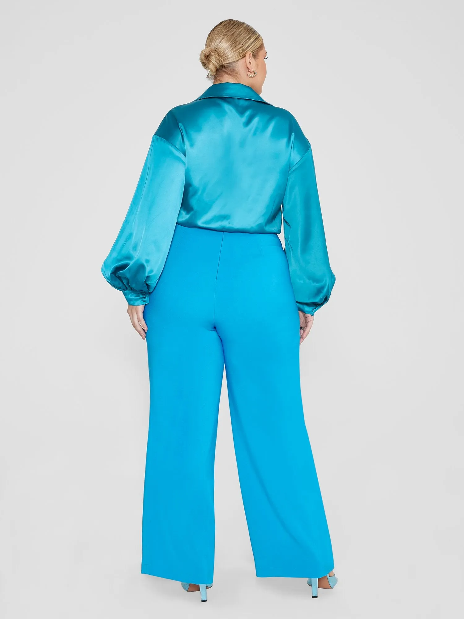 Elisabeth Tie Front Satin Blouse