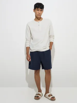 ETA Off-White Relaxed-Fit Henley Cotton T-Shirt