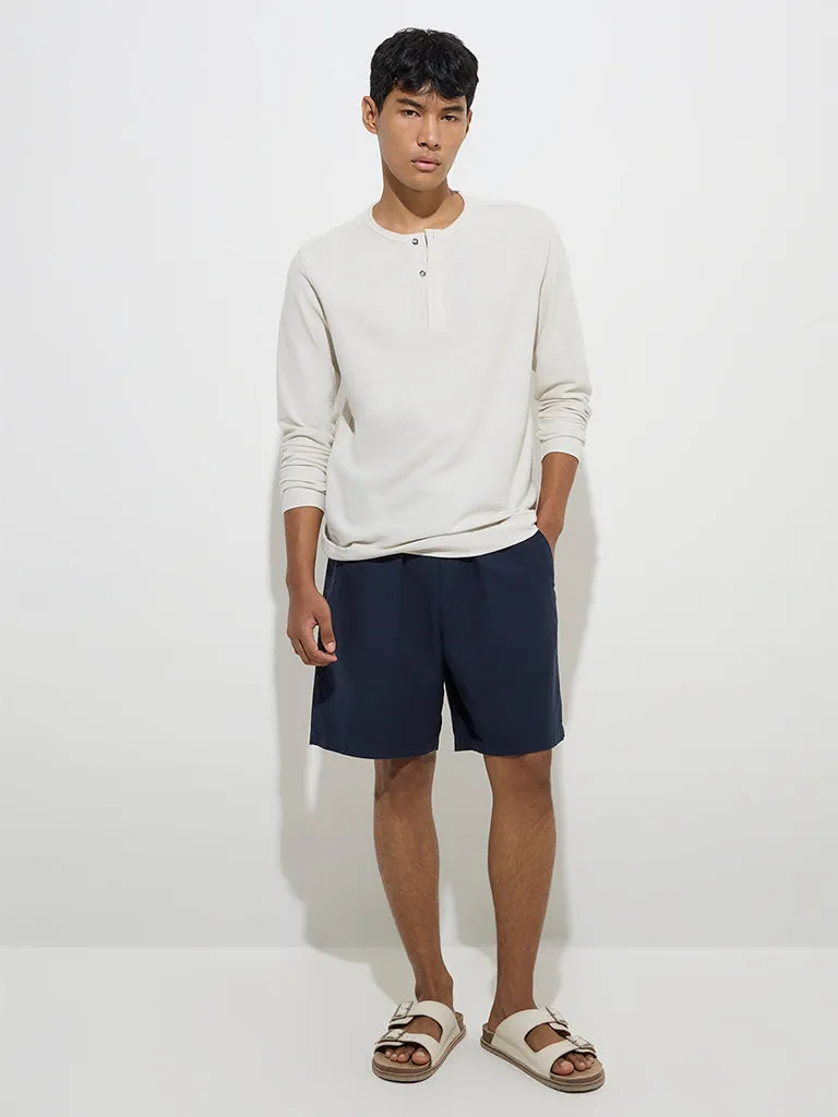 ETA Off-White Relaxed-Fit Henley Cotton T-Shirt