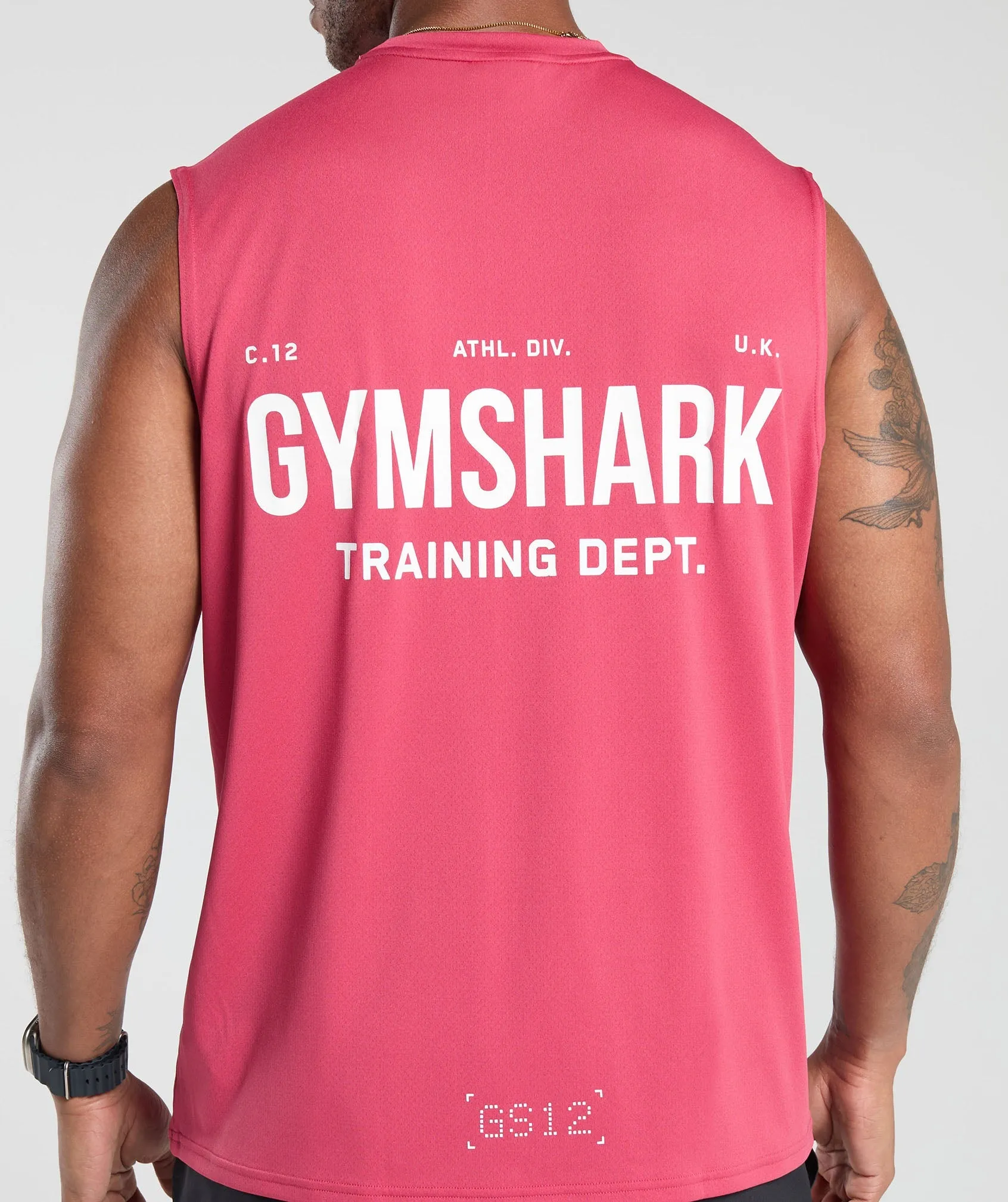 Gymshark Training Department Cut Off Tank - Vintage Pink