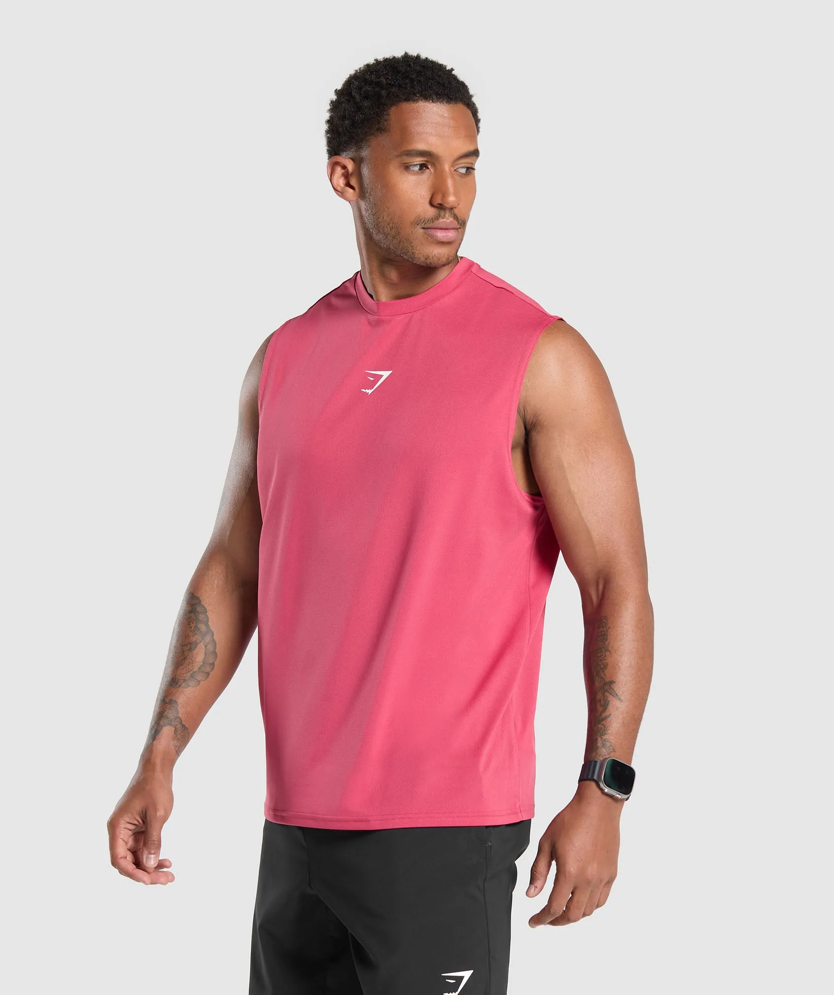 Gymshark Training Department Cut Off Tank - Vintage Pink