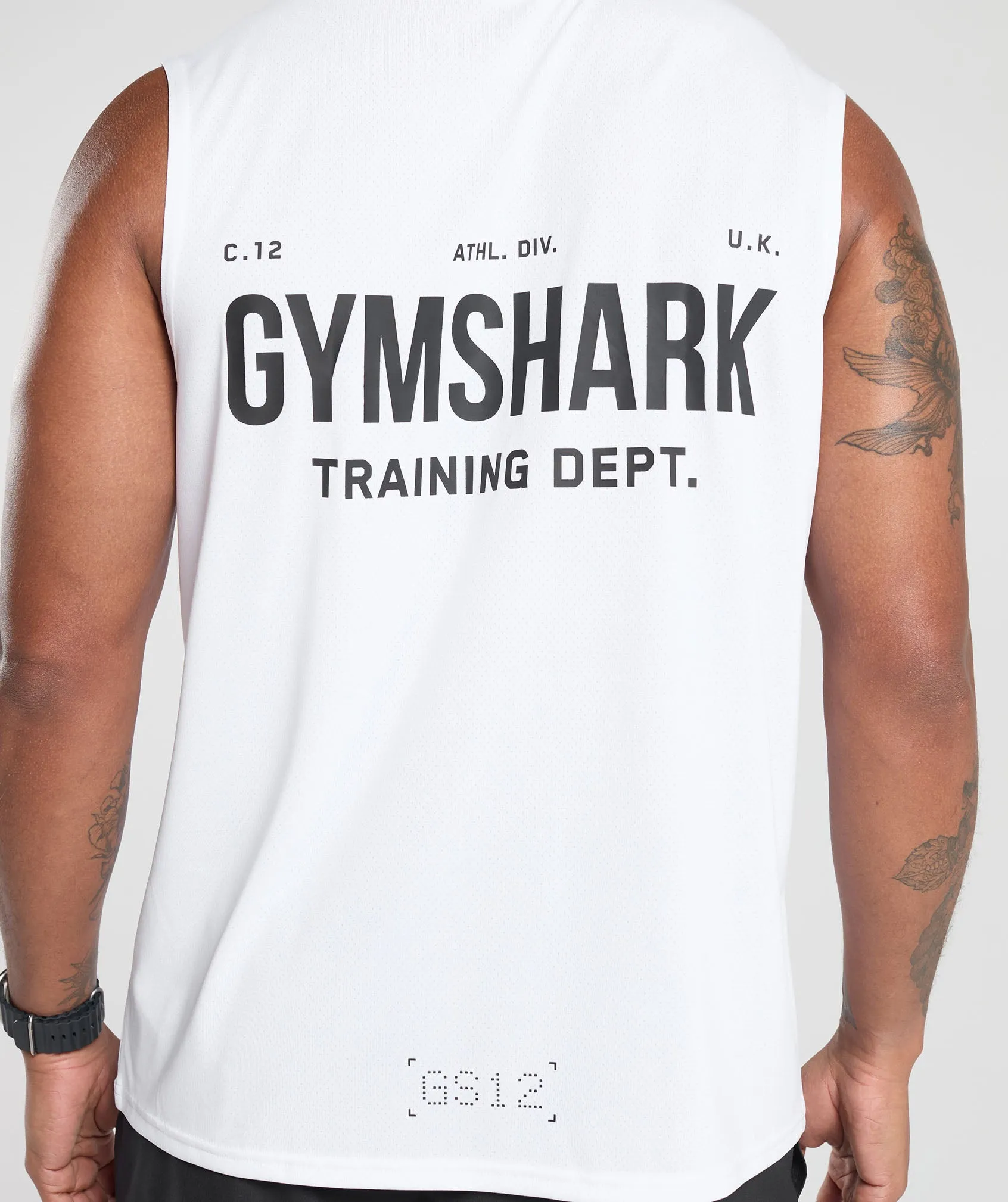 Gymshark Training Department Cut Off Tank - White