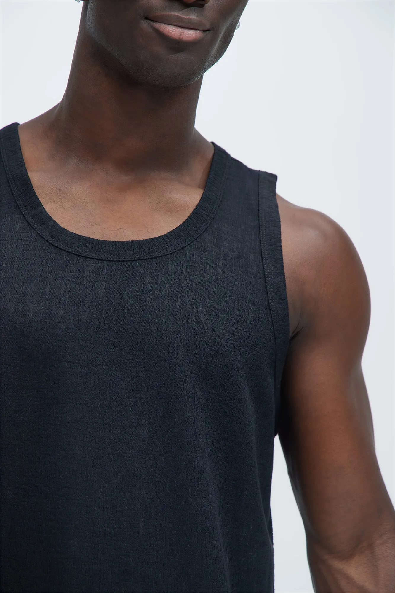 Henrik Textured Tank - Black