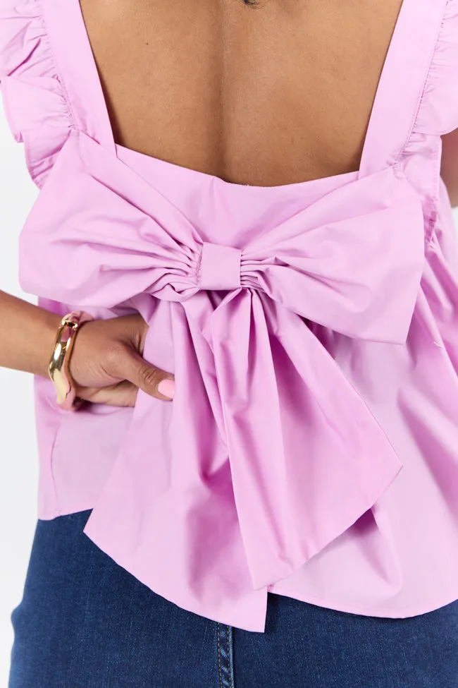 I Choose You Purple Bow Back Detail Woven Tank SALE