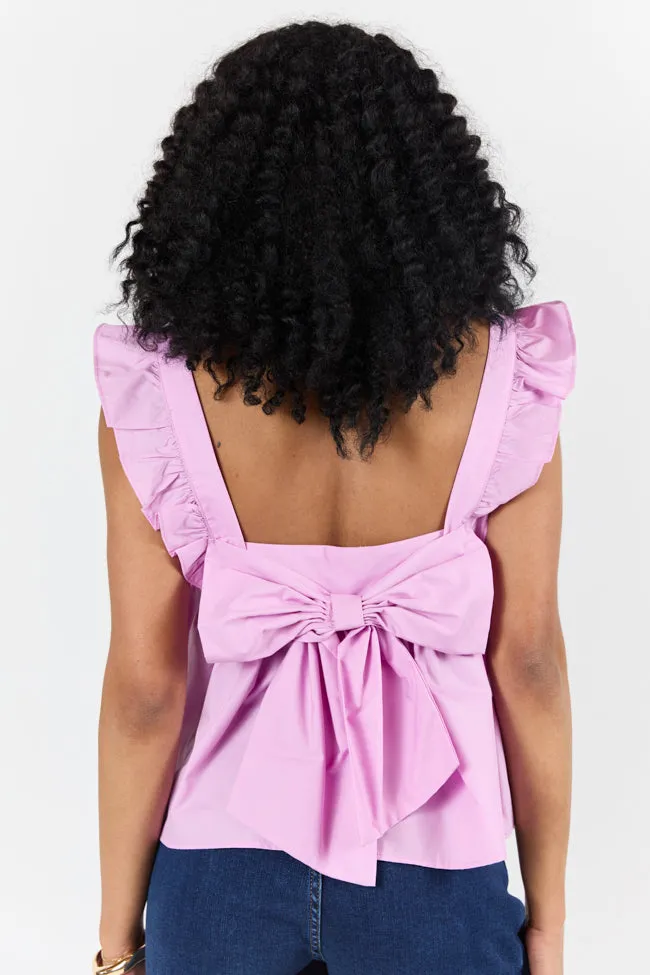 I Choose You Purple Bow Back Detail Woven Tank SALE