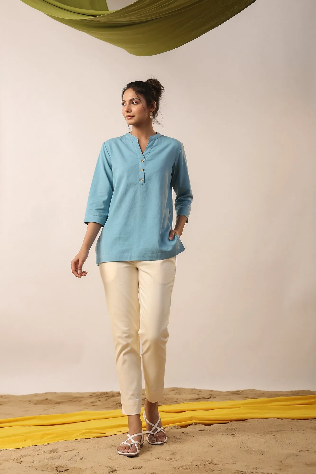 Irogon Blue Cotton Top