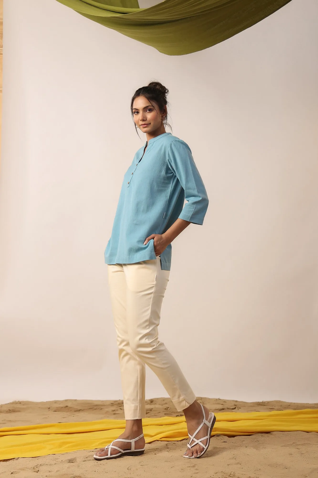 Irogon Blue Cotton Top