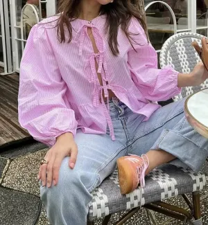 Jenice Top - Klassiek & Verfijnd Ontwerp met Strikdetail