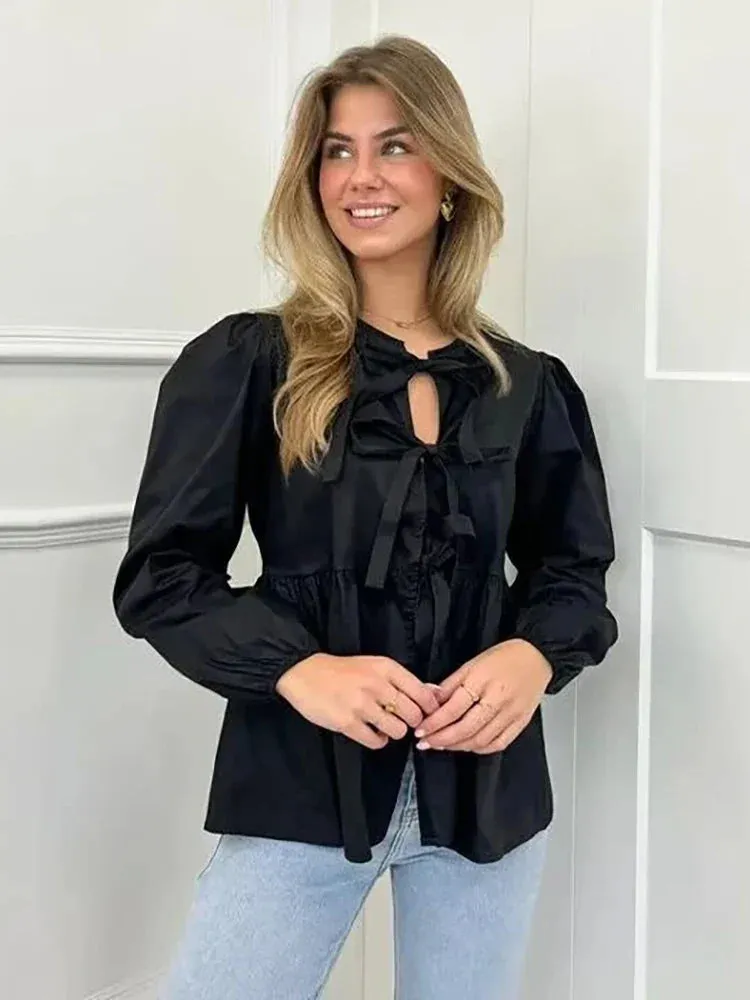 Jenice Top - Klassiek & Verfijnd Ontwerp met Strikdetail