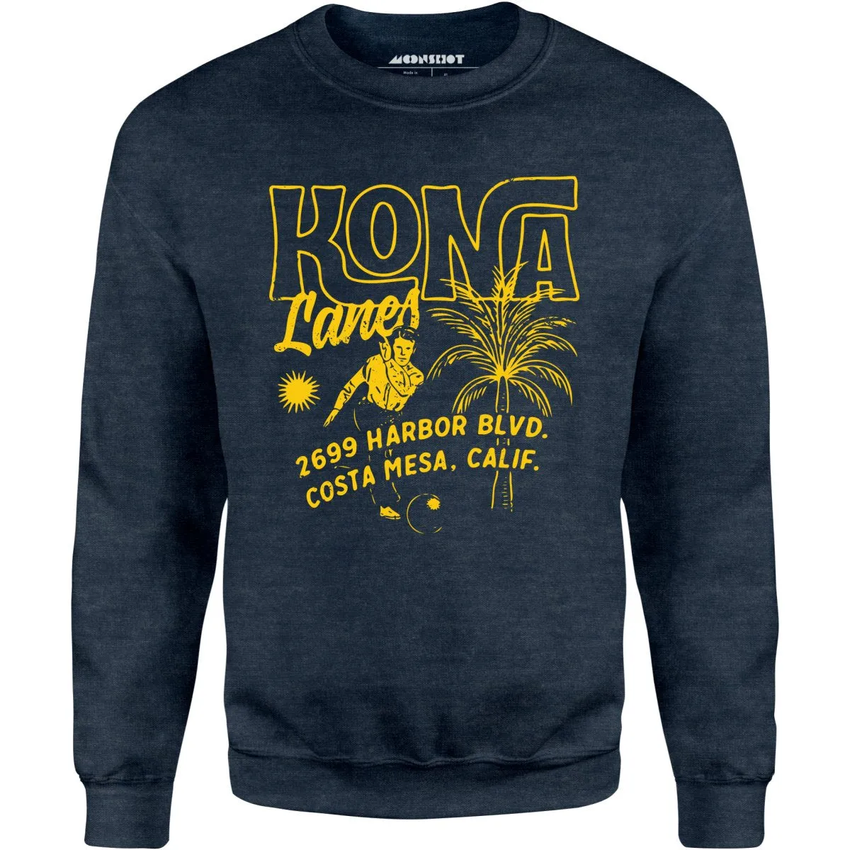 Kona Lanes v3 - Costa Mesa, CA - Vintage Bowling Alley - Unisex Sweatshirt