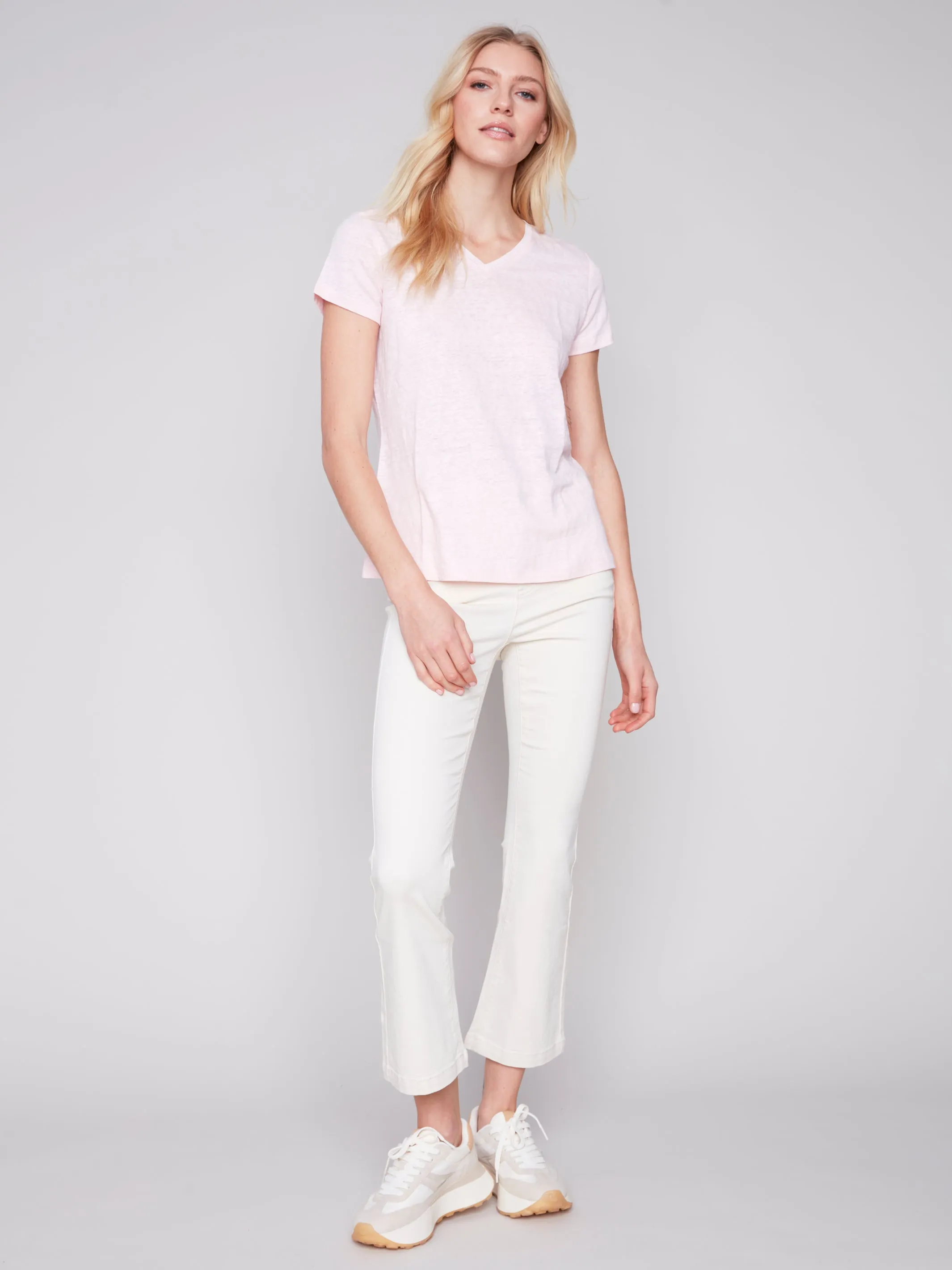 Linen V-Neck T-Shirt
