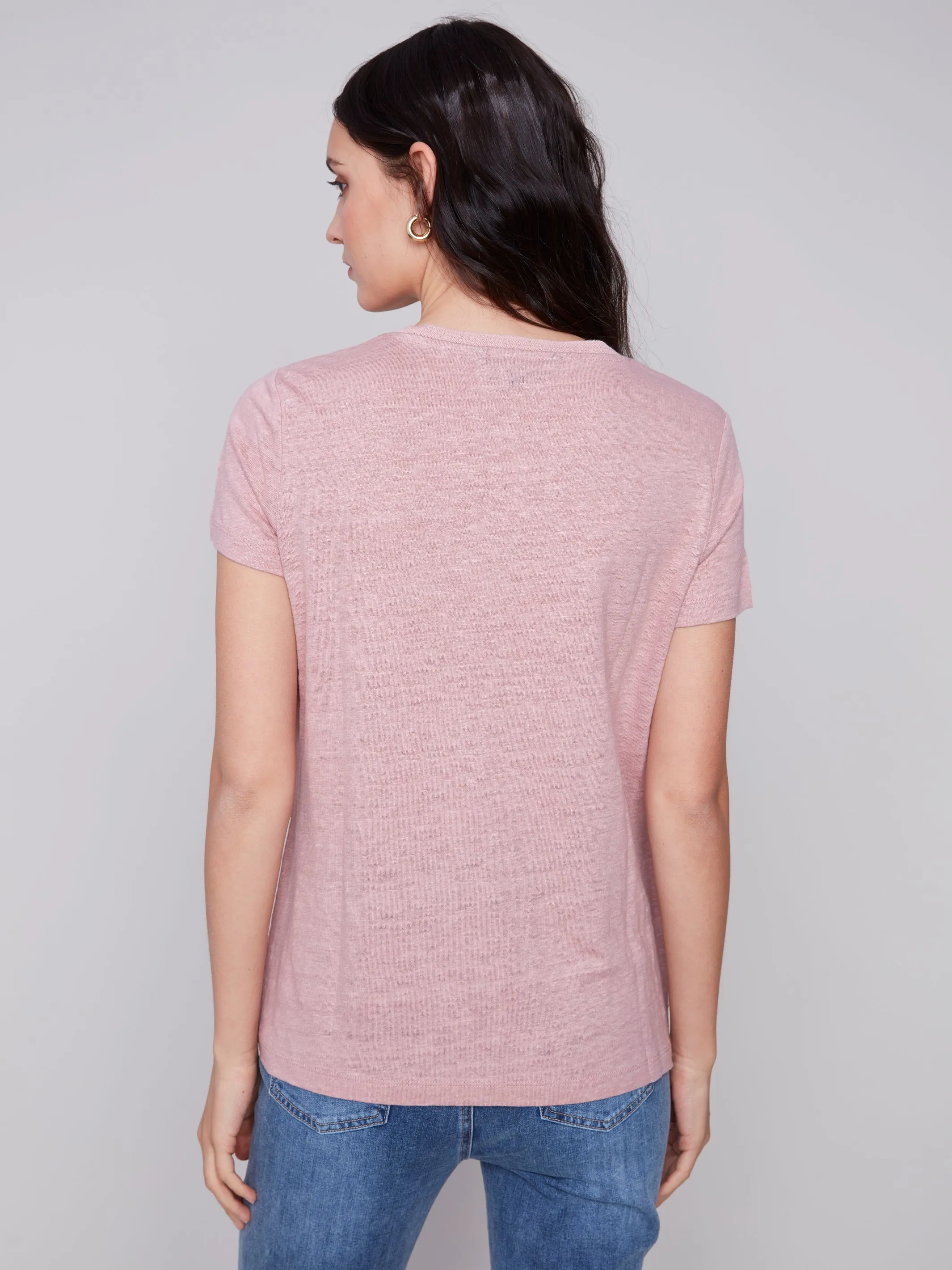Linen V-Neck T-Shirt