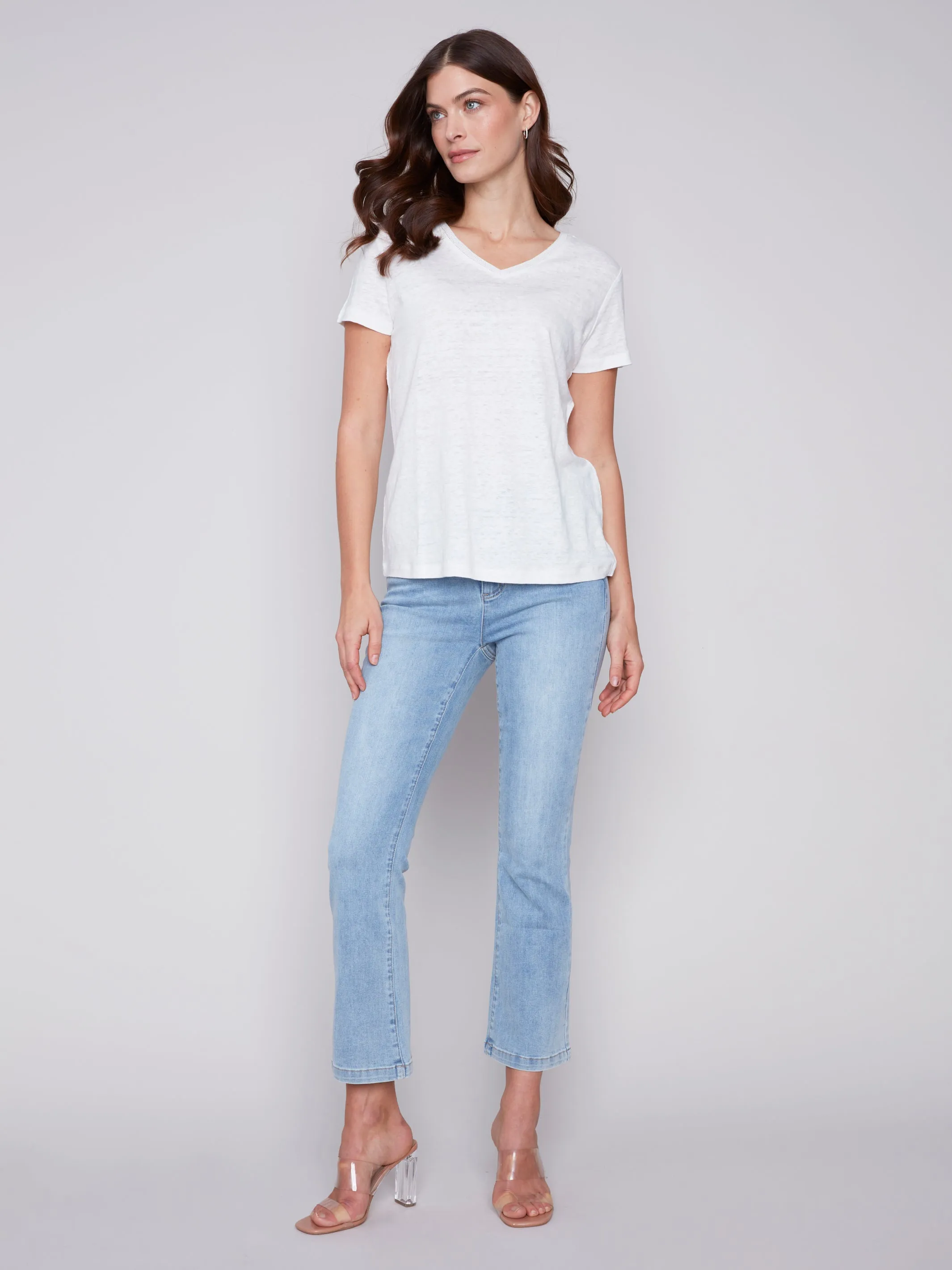 Linen V-Neck T-Shirt