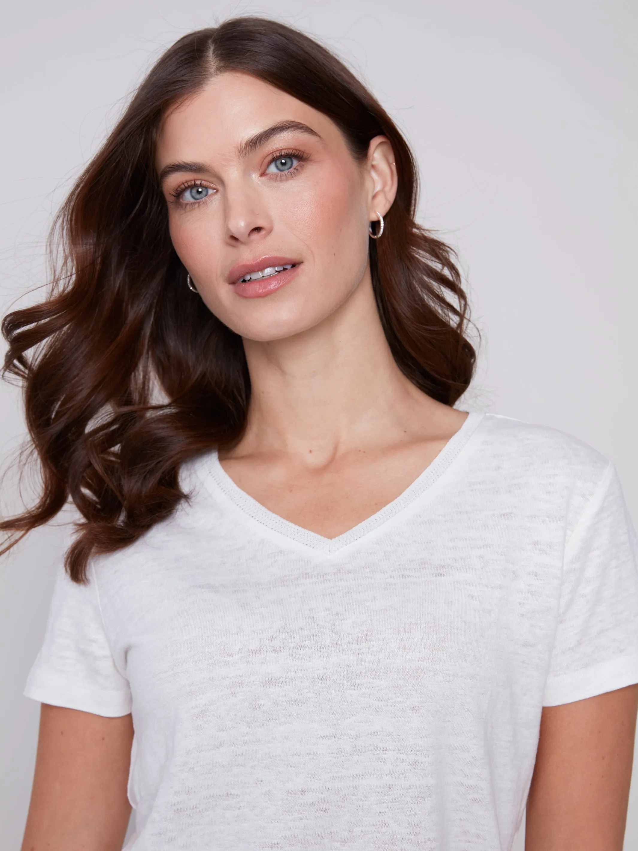 Linen V-Neck T-Shirt