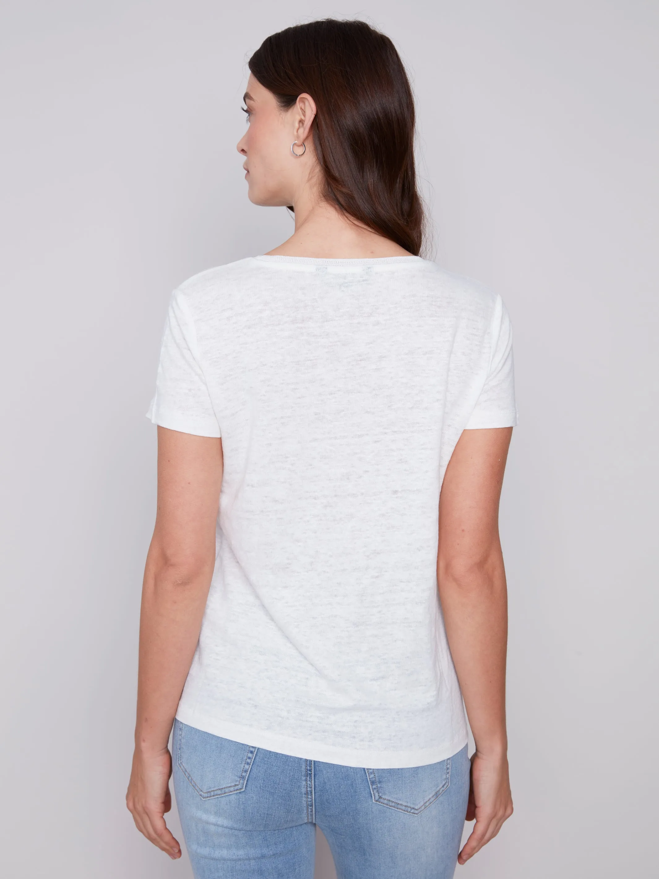 Linen V-Neck T-Shirt