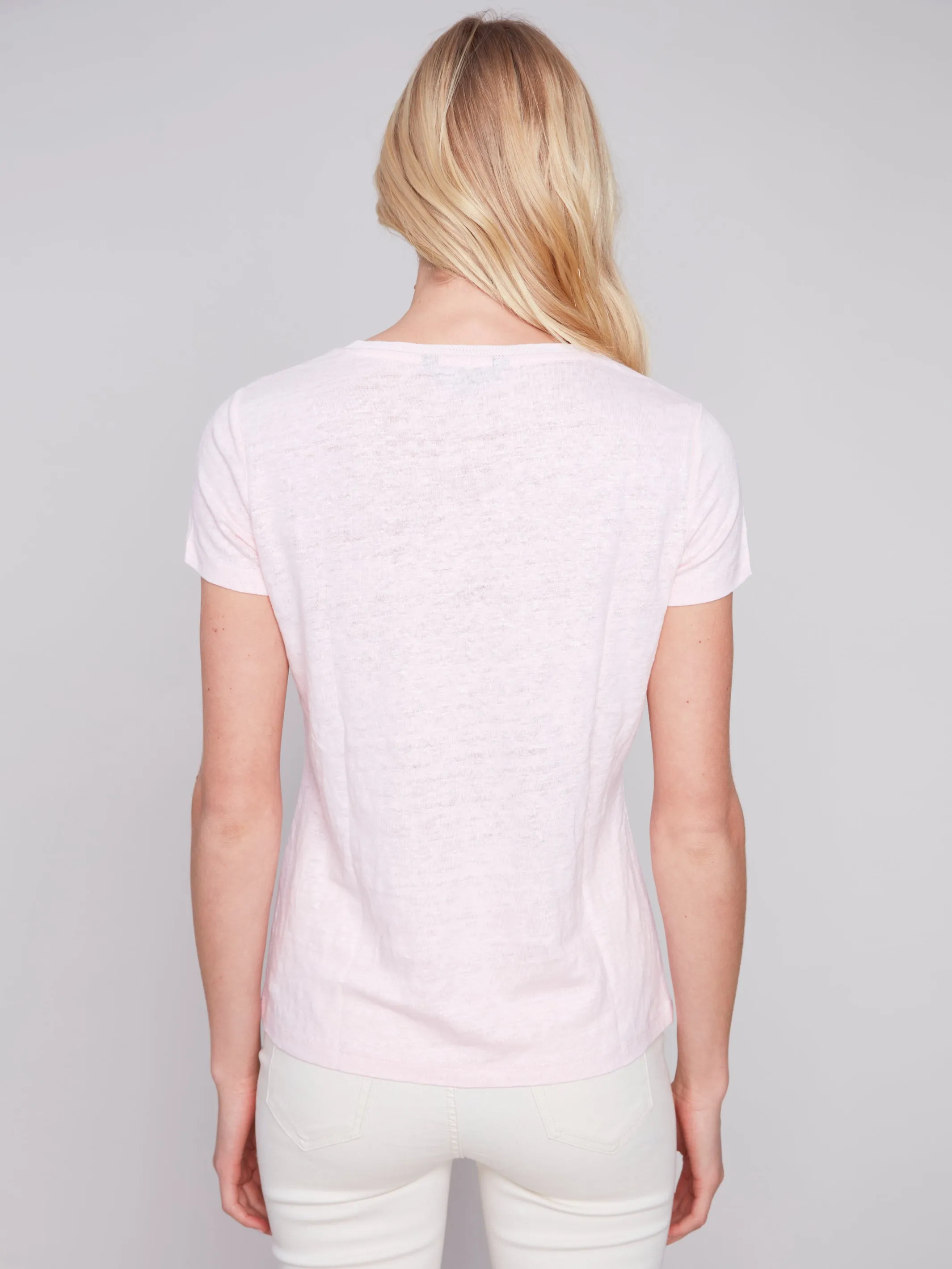 Linen V-Neck T-Shirt