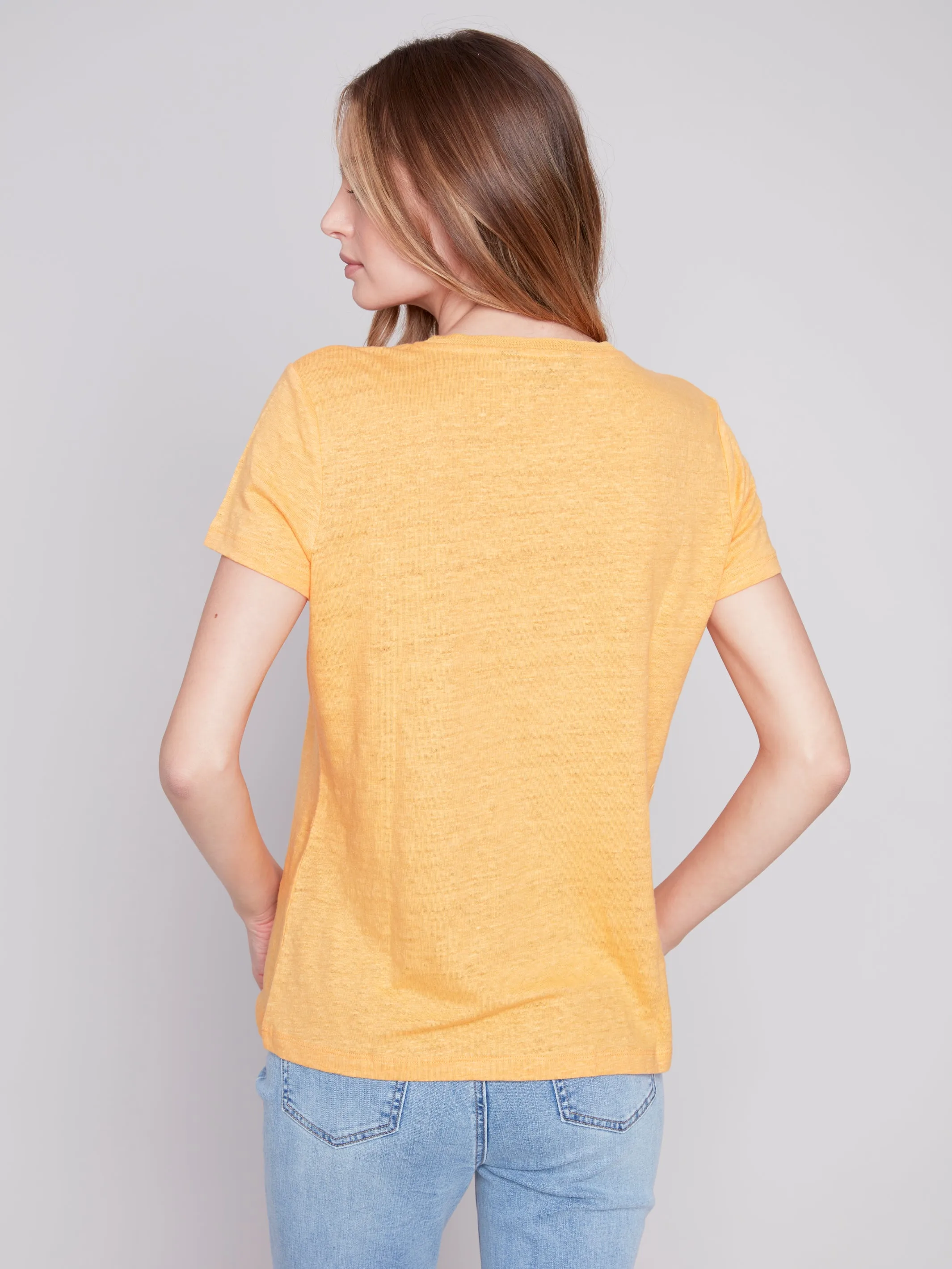 Linen V-Neck T-Shirt