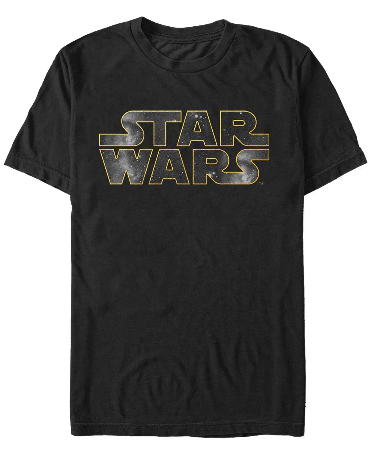 Men's Galaxy Background Star Wars Fifth Sun Logo Short Sleeve T-Shirt Black