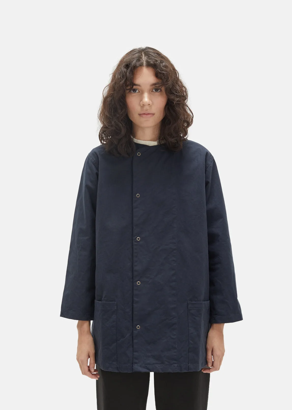 Military Canvas Snap Front Shirt Jacket