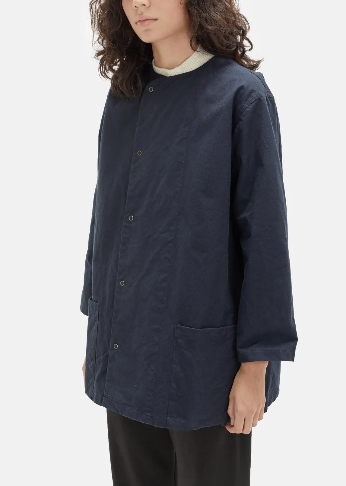 Military Canvas Snap Front Shirt Jacket