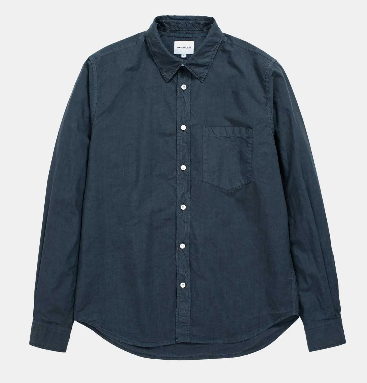 Norse Projects Osvald Tencel Shirt in Deep Marine