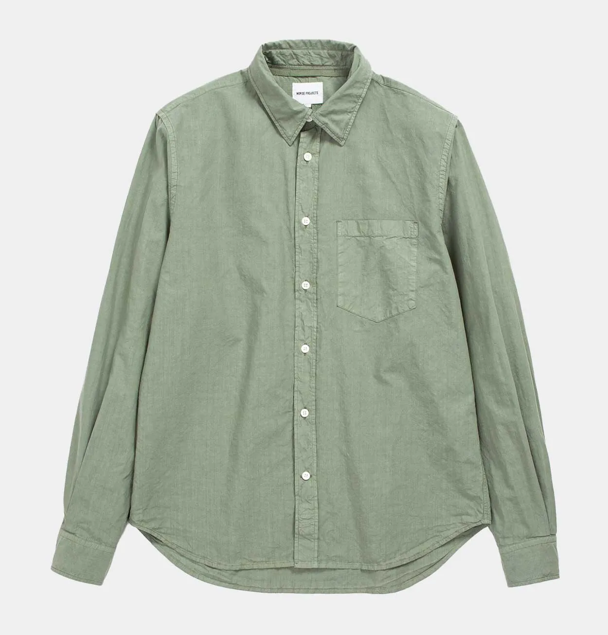 Norse Projects Osvald Tencel Shirt in Dried Sage Green