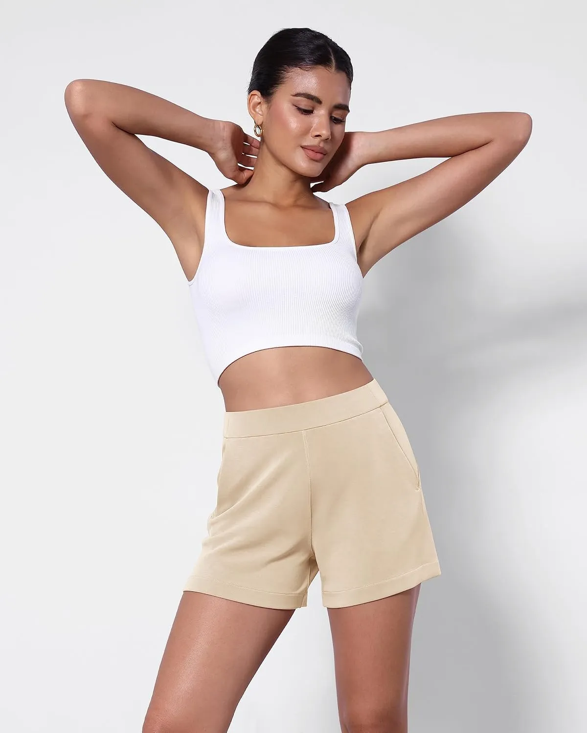 ODODOS Modal Soft Relaxed Shorts with Pockets for Women High Wasit Casual Shorts