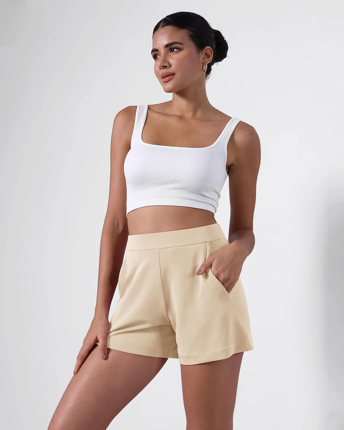 ODODOS Modal Soft Relaxed Shorts with Pockets for Women High Wasit Casual Shorts