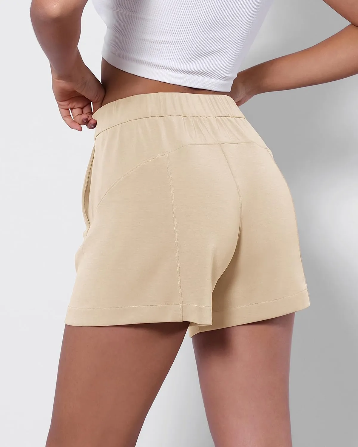 ODODOS Modal Soft Relaxed Shorts with Pockets for Women High Wasit Casual Shorts