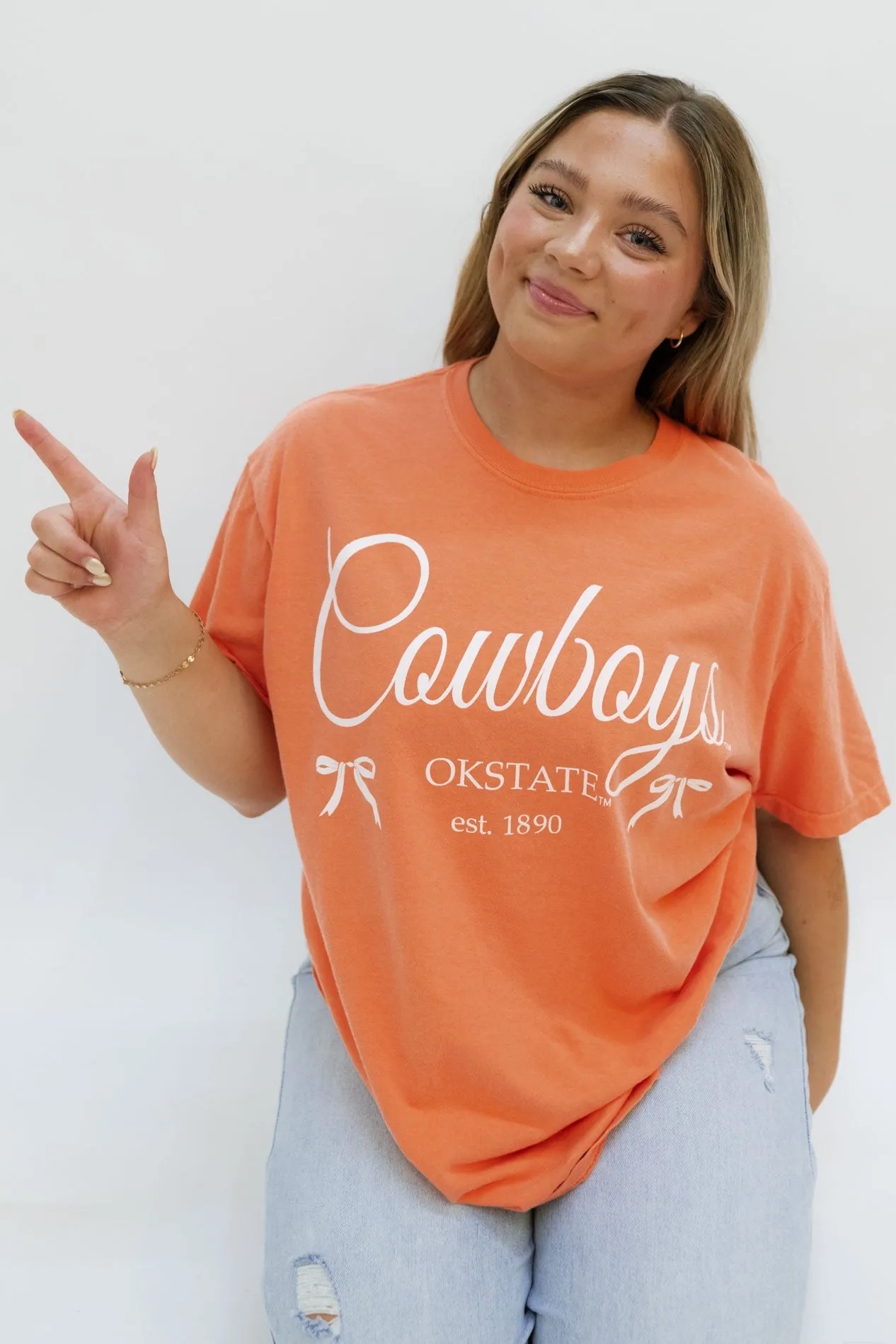 Orange OSU Cowboys Bows Tee