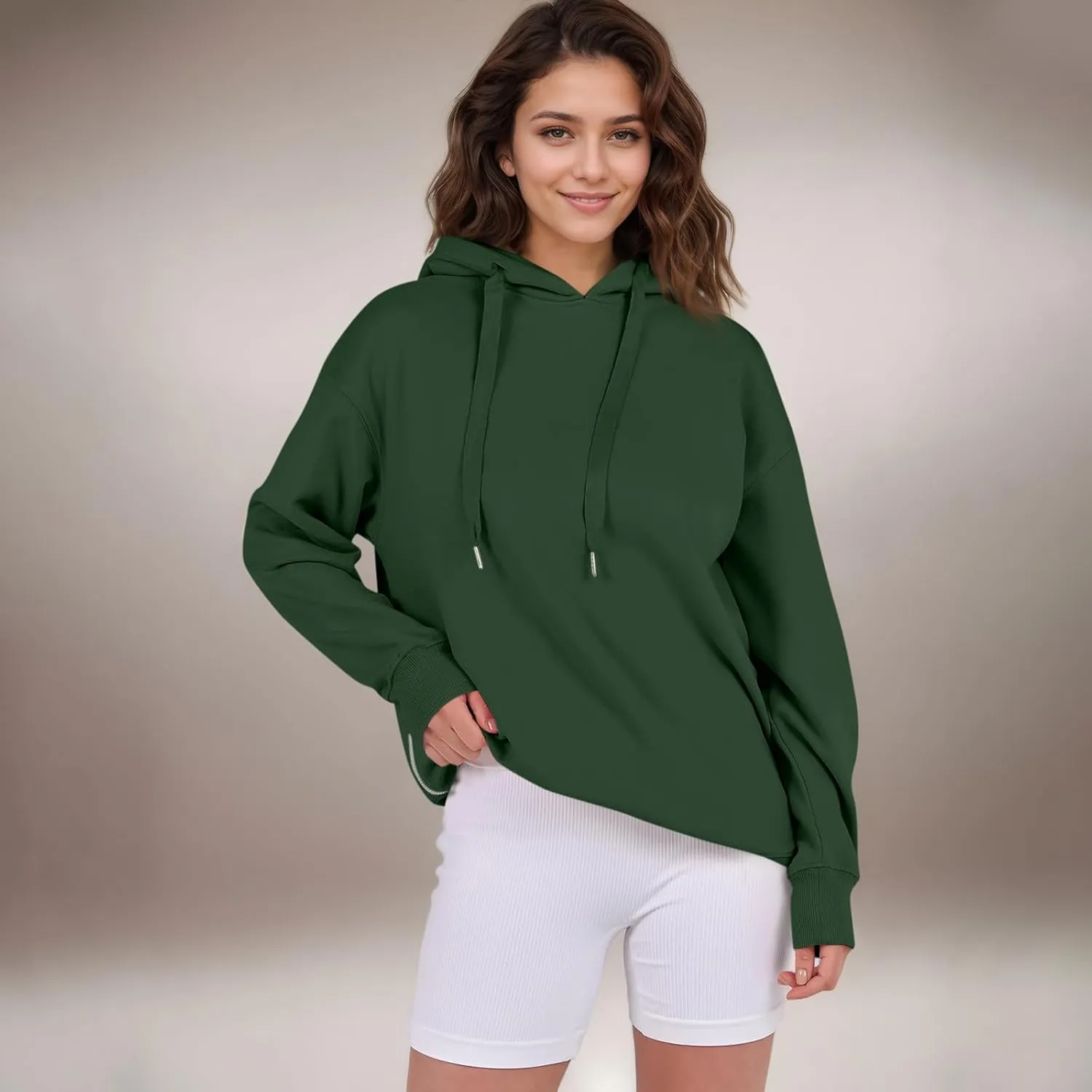 Oversized Hoodies for Women Winter Trendy Preppy Sweatshirts Soft Comfy Hoodie Athletic Side Slit Hooded Sweatshirt