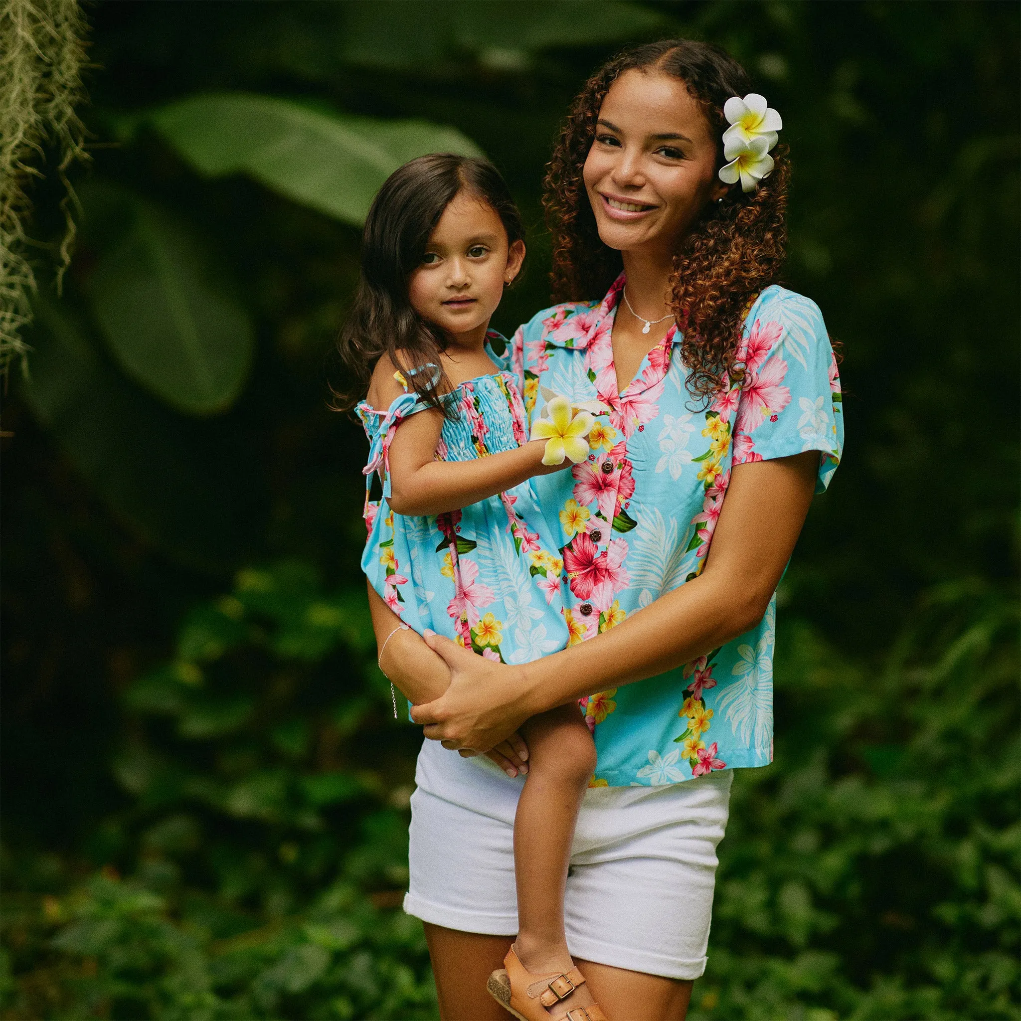 Plumeria Panel Camp Blouse