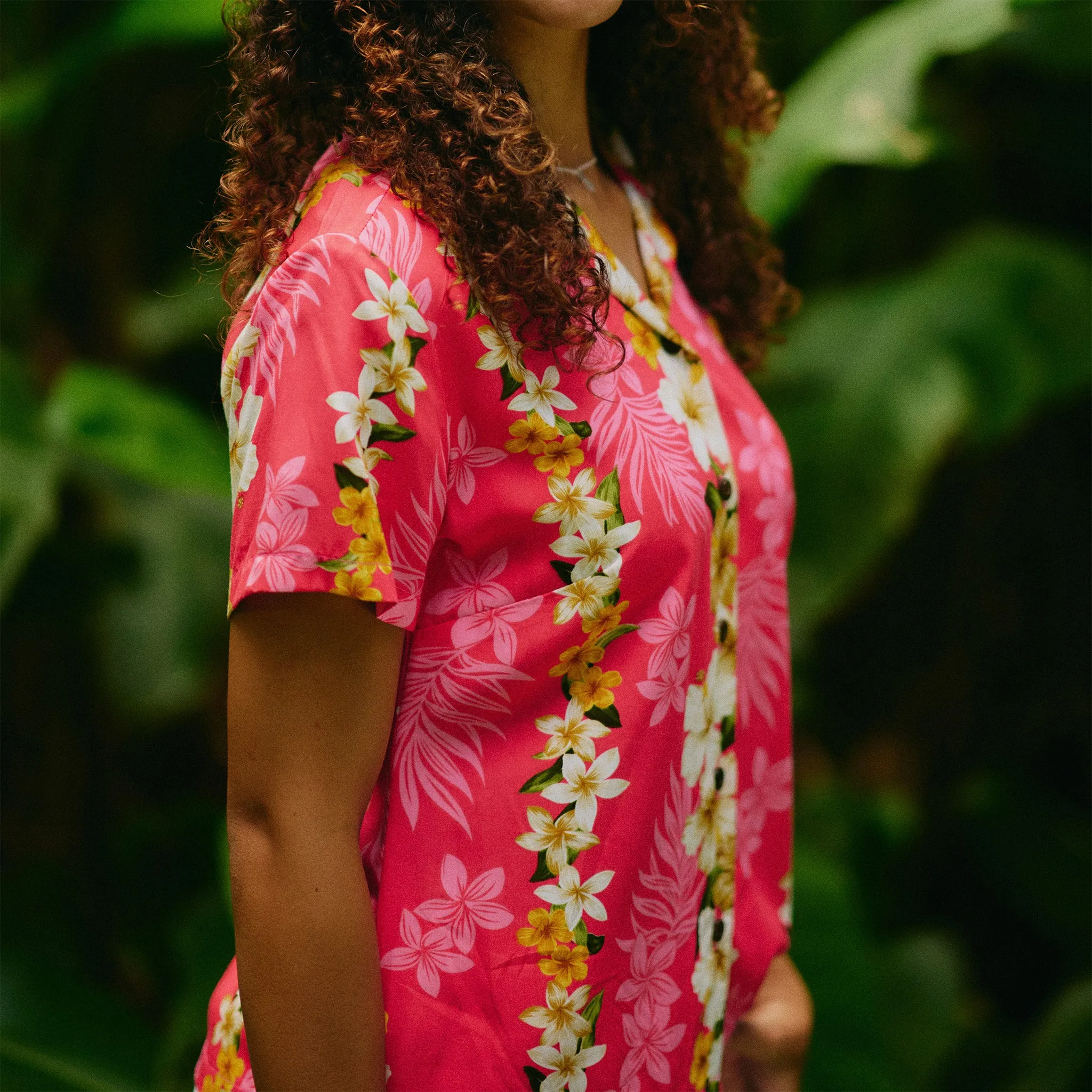Plumeria Panel Camp Blouse