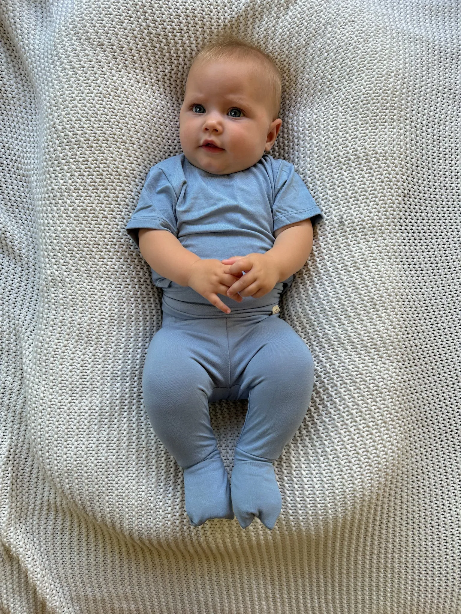 *preorder* Fold-over Footie Leggings | Baby & Toddler | Luxury Bamboo | Dusty Blue